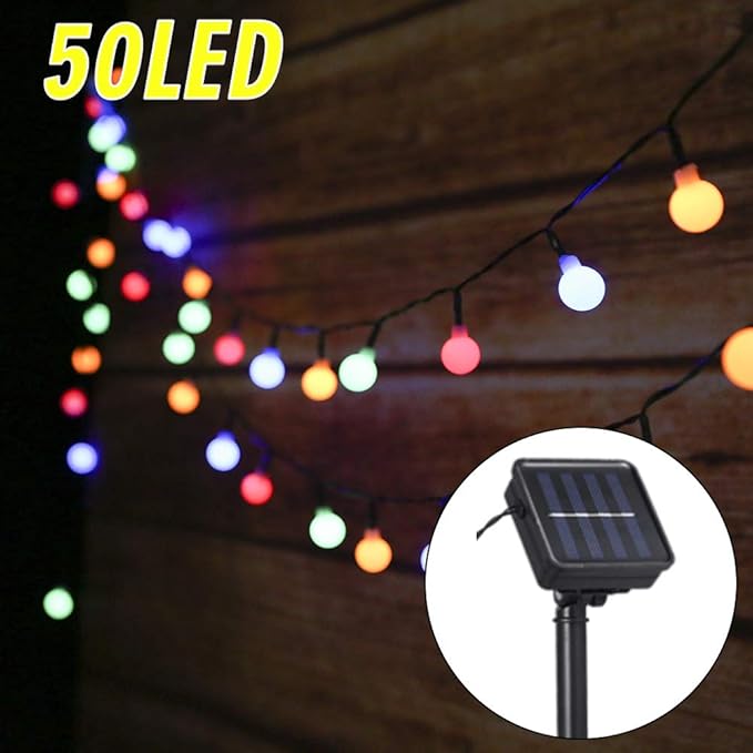 Solar Lights Garden 50 Led Outdoor String Lights Solar Powered Multi