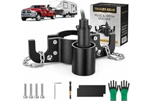 Aluminum Trailer Chain Holder, 2026 New Aluminum RV Towing Chain Organizer & 7-Way Plug Holder, Heavy-Duty Cable Wire Harness