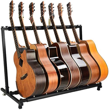 Amazon Co Jp ギタースタンド 複数のギターホルダーラックスタンドは7エレクトリックまたはアコースティックギター ベース理想の音楽バンドについて レコーディングスタジオ 学校 ステージまで収納します クラシック エレキギター ベース バイオリンなど Color