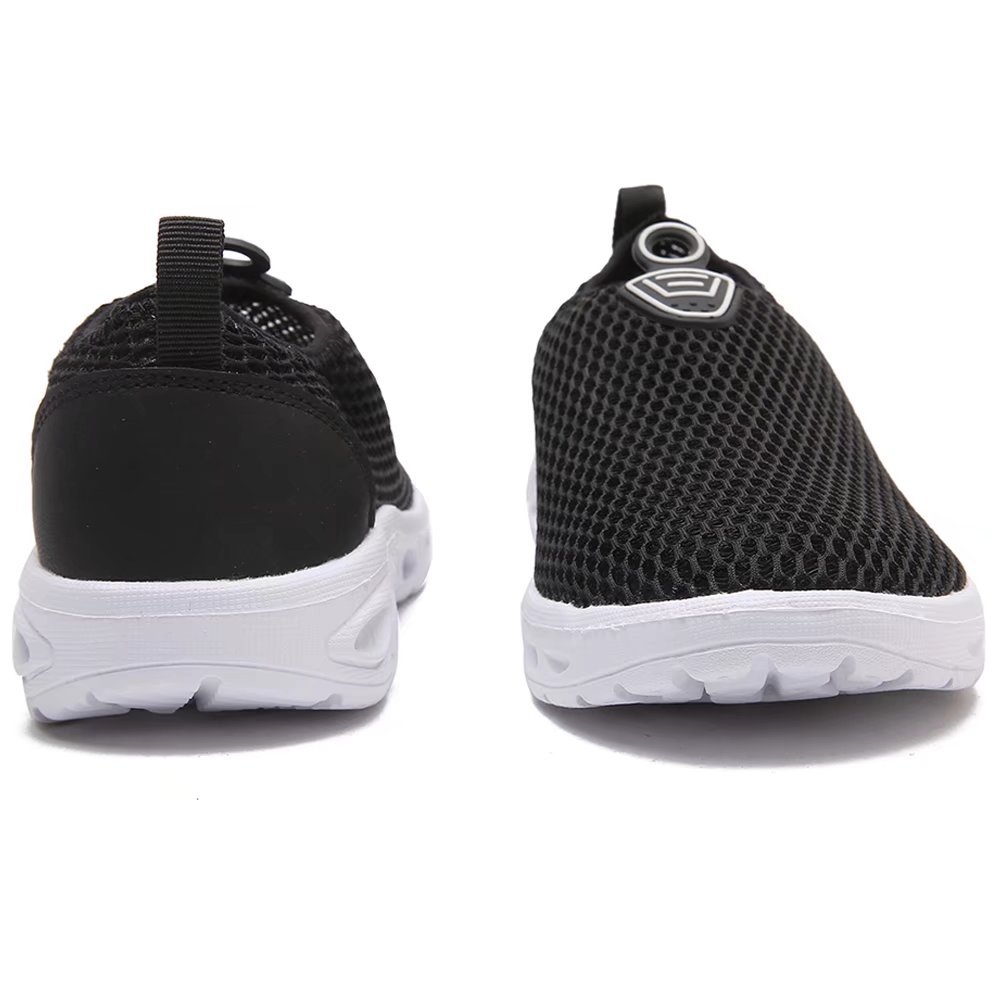 HOBIBEAR Men Quick Dry Water Shoes Lightweight Breathable Slip-On Aqua Sneakers(Black,45)