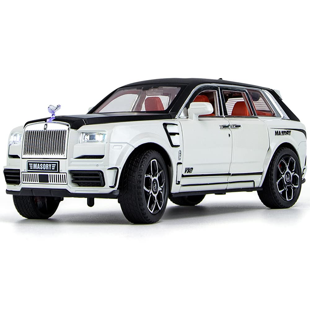 Photo 1 of Toy Car Model Rolls-Royce Cullinan 1/24 White Alloy Collectibles Die-cast Vehicles with Sound and Light