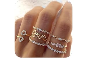 HARRY AND HENRY Gold Stackable Rings for Women Teen Girl Gifts Trendy Stuff Simple Star Moon Heart Knuckle Ring Set Boho Cute Stuff Gold Ring Pack Jewelry Birthday Christmas Gifts 2025 Stocking Stuffers
