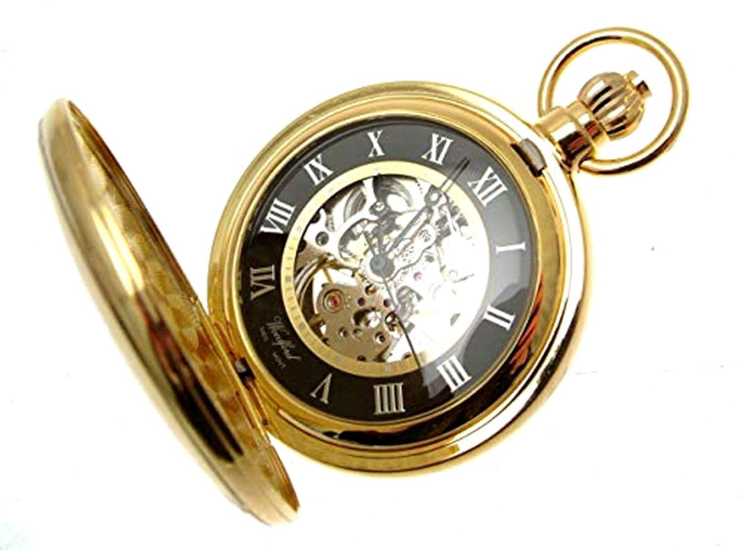 Full Hunter Pocket Watches Gold Plated Black Dial Design 1199914