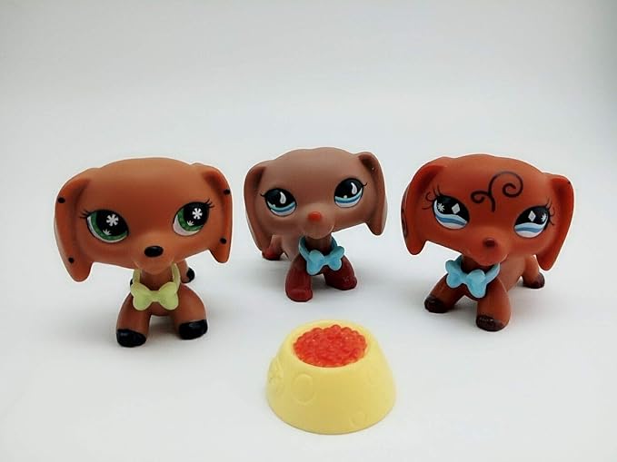 Lps Dachshund Lot 3 piezas (US Warehouse), adorable juguete lps