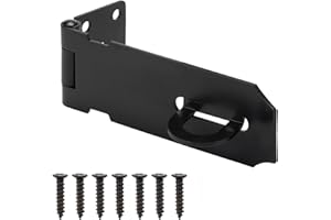 BOODVON Door Lock Hasp Latch, Iron Safety Packlock Clasp Hasp Lock Latch, Extra Thick Gate Lock Hasp with Screws Brushed Finish 1 Pack(4 Inch)