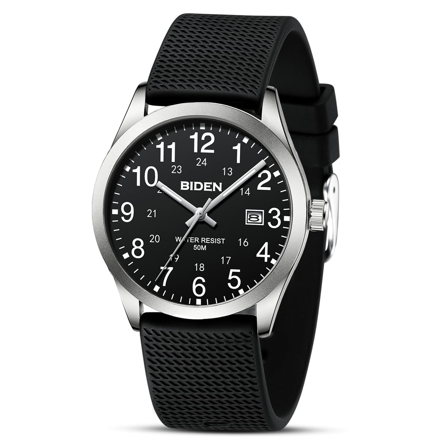 LN LENQIN Herren Analog Uhren 30M Wasserdicht Krankenschwester Uhren mit Nylon Bands für Männer Licht einfache Feld Uhren mit Datum Leichter Leser