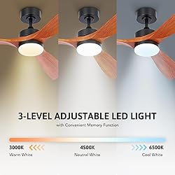 VONLUCE Ceiling Fans with Lights, 52 Inch Ceiling