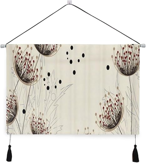 Amazon Co Jp Niesikkla タペストリー タンポポの抽象的な手描きのワイルドフラワーシルエット植物のインスピレーション夏のシーズン 壁掛け おしゃれ インテリア モダン ポスター 絵画などに適用 ウォールアート ホーム キッチン