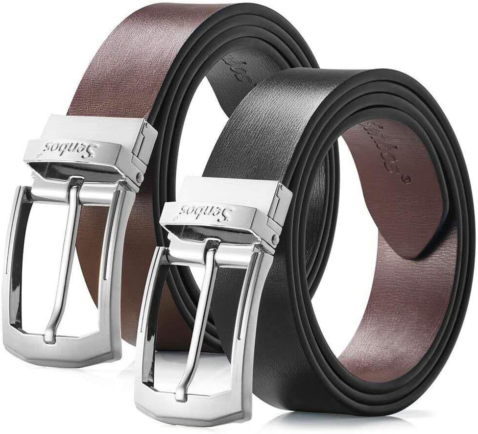 Men's Belt Leather Belt for Men Reversible Genuine Mens Dress Belt