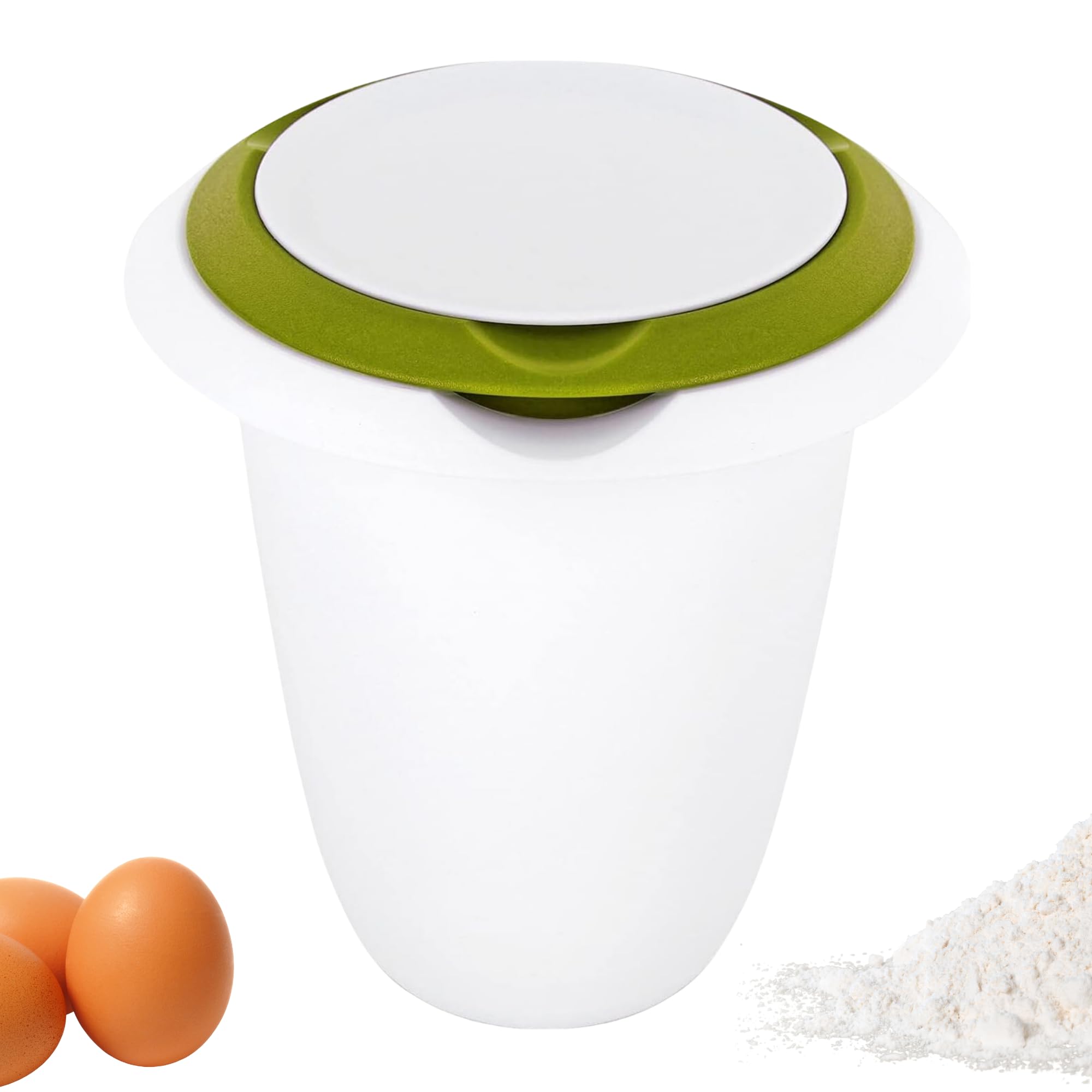 Westmark Mixing Bowl With Two-Part Lid, 1 L, With Spout, Plastic, White/Apple Green, 3151227A