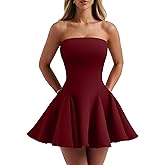 DAAWENXI Women's Sexy Summer Strapless Mini Dress Homecoming Off Shoulder Sleeveless Party Club Short Dresses