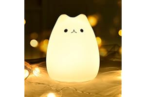 GoLine Cat Lamp, Cute Kitty Night Light, Gifts for Women Teen Girls Baby, Night Lights for Kids Bedroom, Cute Christmas Kitty Silicone Nightlights for Children Toddler.
