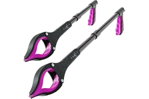 Grabber Reacher Tool - 2 Pack - Latest Version Long 19/32 Inch Foldable Pick Up Stick - Strong Grip Magnetic Tip Lightweight Trash Picker Claw Reacher Grabber Tool for Elderly Reaching, Luxet (Pink)