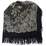 Pavlovoposadskiy Platok Women's Russian Wool Shawl With Wool Fringes Pavlovoposadskiy Platok Women's Russian Wool Shawl With Wool Fringes