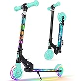 BELEEV V3 Scooter for Kids with Light-Up Wheels & Stem & Deck, 2 Wheel Folding Scooter for Girls Boys, 4 Adjustable Height, Lightweight Kick Scooter with Handy Kickstand for Children Ages 3-12