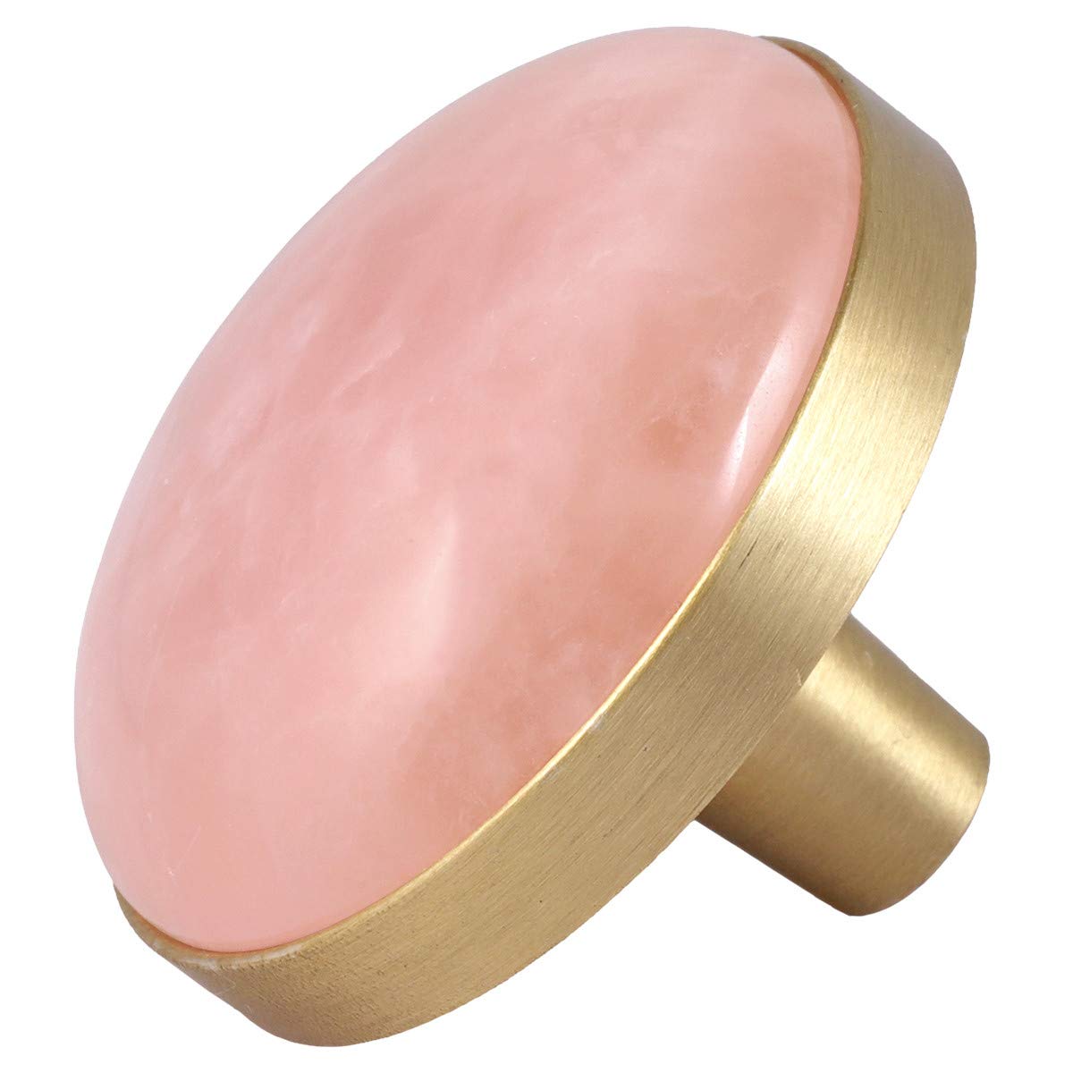 Mookaitedecor Set of 4 Round Drawer Knobs 32 mm Crystal Stone Cabinet Knob Pull Handle, pink