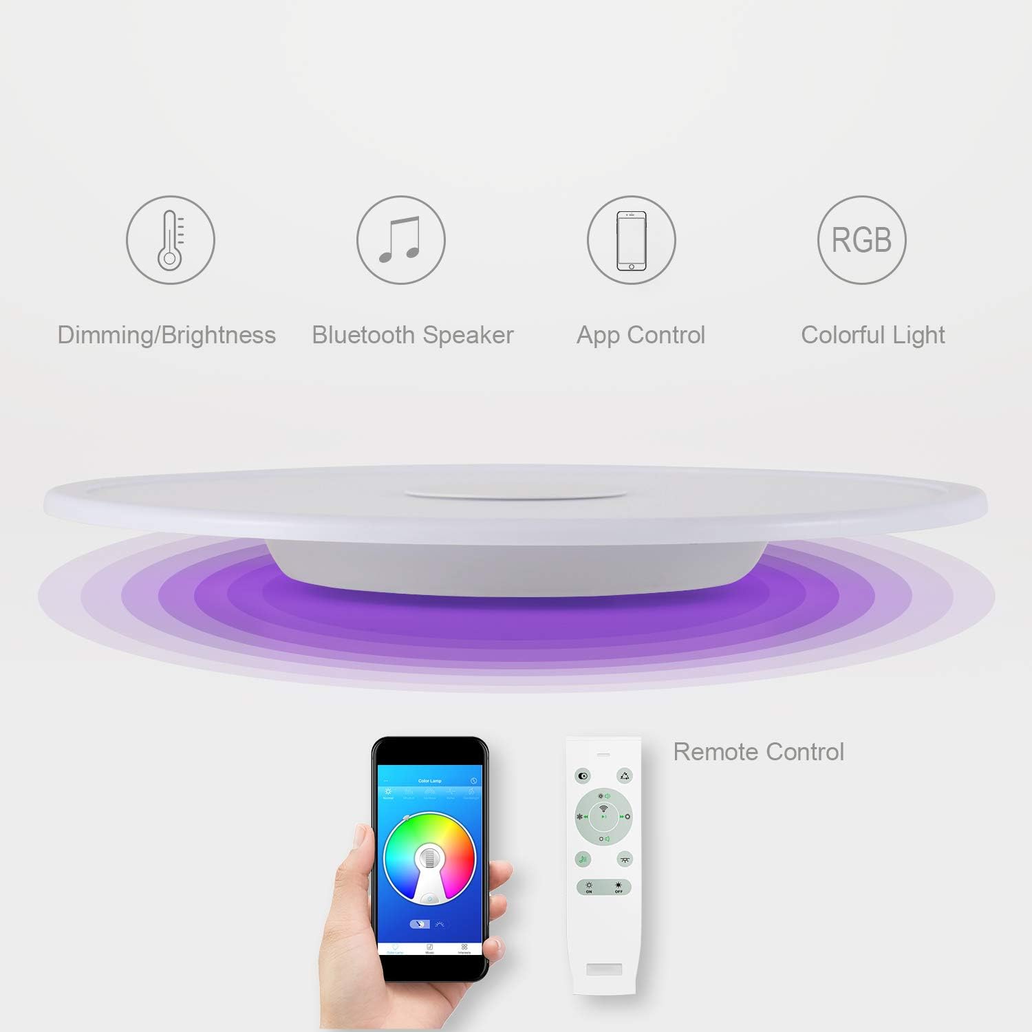 lampara led techo colores brillo