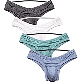 Summer Code Men's Jockstraps Underwear for Men, Micro Mesh Striped Thong Breathable Athletic Supporter Pack