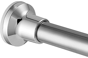 WIDYANA Shower Curtain Rod, Adjustable 31-88 Inch Silver Shower Rod 1 Inch Diameter Spring Tension Curtain Rod Stainless Steel Telescoping Rod No Drill, Easy Install, No Rust, for Closet Bathroom Windows