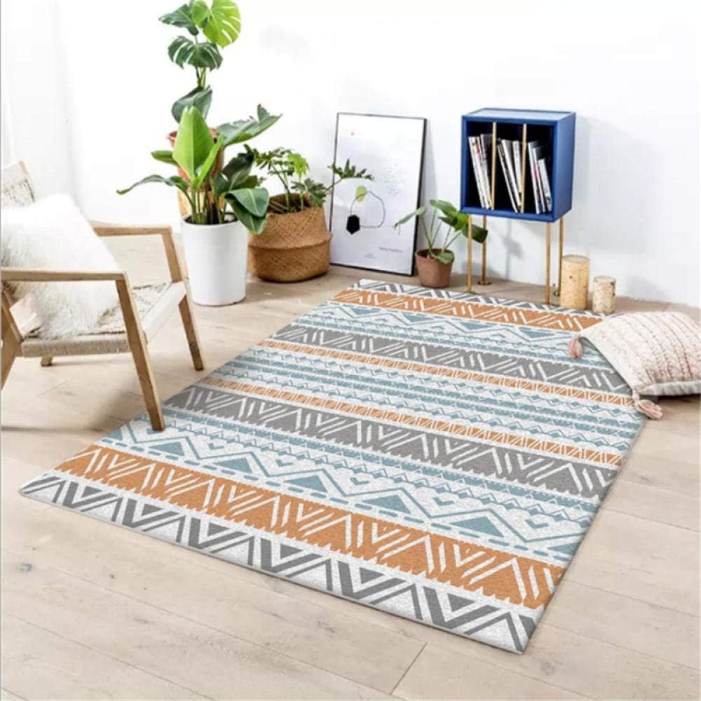 Pangldt Area Rugs For Living Room Geometric Ethnic Style Blue Yellow Stripe Pattern Carpet Super Soft Carpet Suitable As Bedroom Rug Home Decor Nursery Rugs Kids Mat 150x200cm Amazon Co Uk Kitchen Home