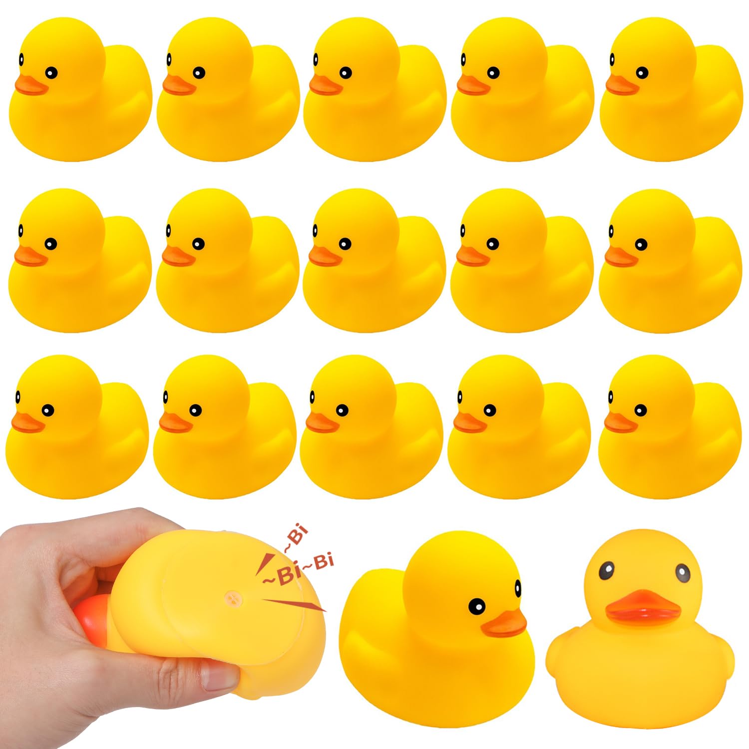 Yellow Rubber Ducks Bath Toys 20Pack, Bathtub Floating Squeaky Duck Bulk Baby Preschool Bath Toy for Baby Shower Infants Kids Toddler Birthday Party Decoration Gift (Large)