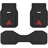 FLORICH Car Floor Mats, Heavy Duty Floor Mats for Cars, 3 Piece All-Weather Floor Mats with Anti-Slip Backing, Universal Trim-to-Fit, Waterproof Automotive Floor Mat for Cars Trucks SUV (Red)