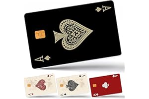 TKyum Card Stickers,Skin Playing Ace for Credit Debit Key Card 4Pcs Covering Personalizing Bank Card | Removable,No Bubble,Slim,Waterproof Card Cover (Color-B, 4 Slices On One)