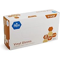 Guantes de vinilo Medpride |  4.3 mil de grosor, guantes desechables sin polvo, no estériles y resistentes |  Manejo médico, de alimentos