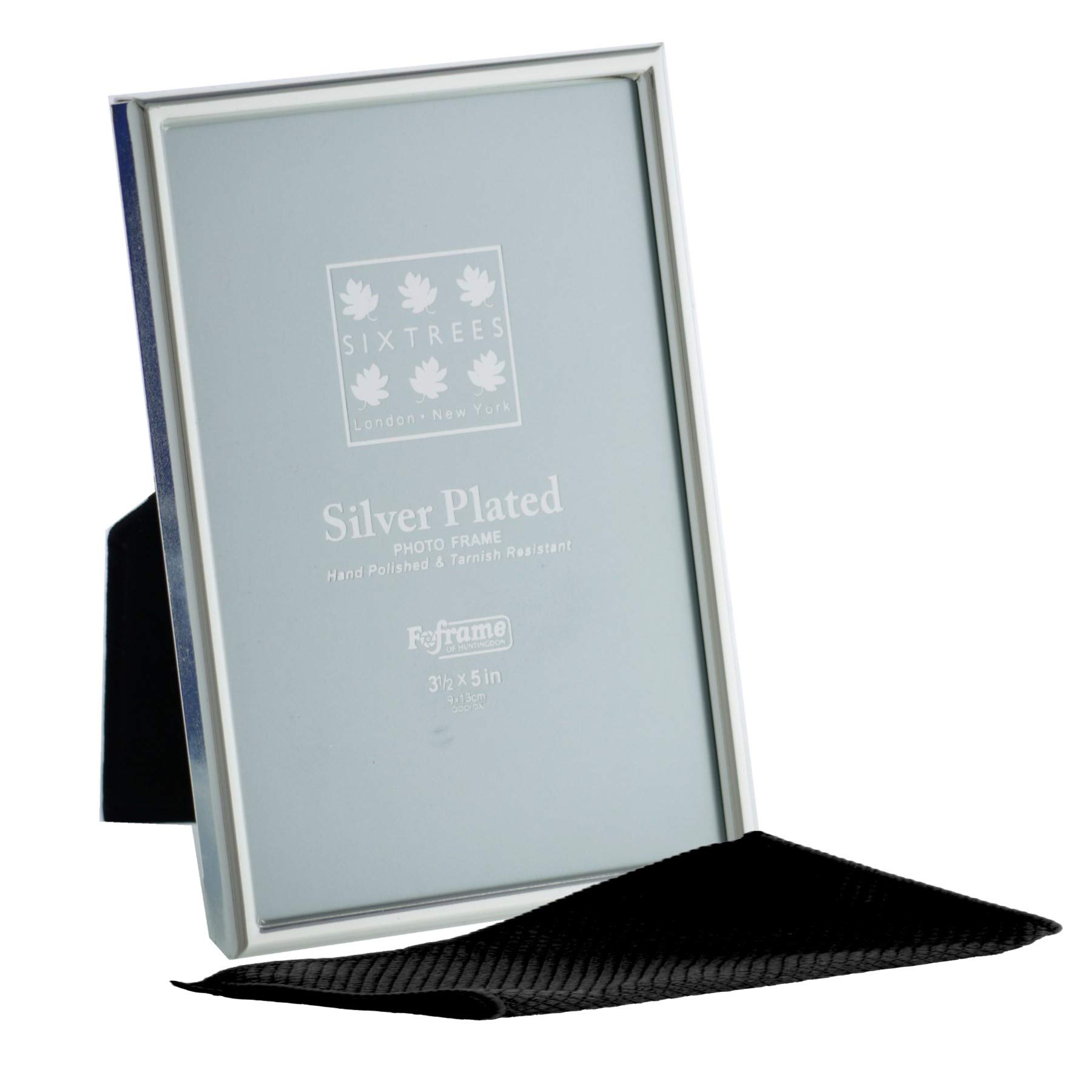 Sixtrees Cambridge 2-400-35. Silver Plated Photo Frame for a 5" x 3.5" (127mm x 89mm) Picture - Complete with microfibre polishing cloth. — image 1