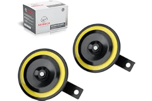 SEINECA Motorcycle Horn 130DB 12V Super Loud, High and Low Tone Metal Disc Kit Waterproof Twin Horn for Car SUV Pickup Boat