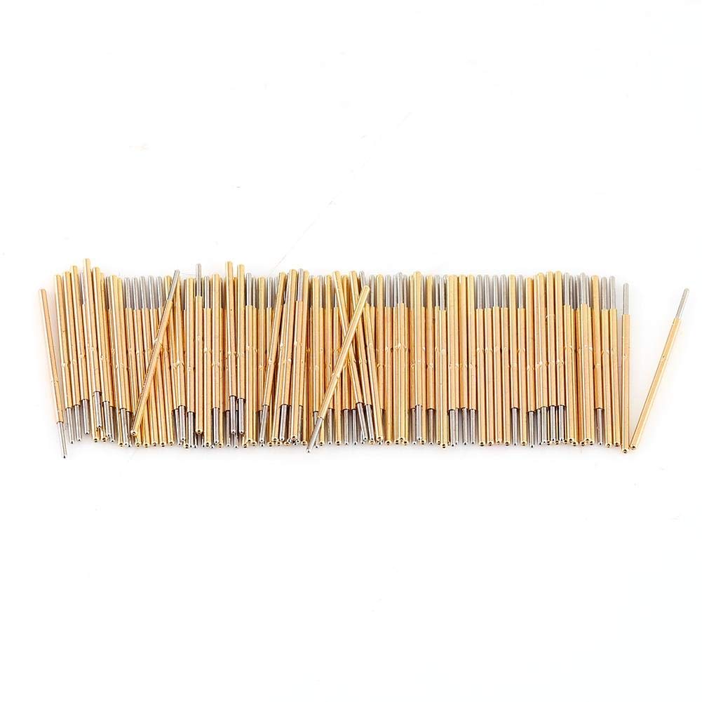 100 pcs P50-J1 Spring Test Probe, 0.68mm Spring Pressure Test Probe Pogo Pin Round Head Pins for PCB Testing P50-B1 Dia Length 16mm
