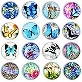 (Update)Pack-16 Butterfly Refrigerator Magnets, Crystal Glass Fridge Magnets, Cosylove Fashionable Magnets Decorate Home, Photos, Cabinets, Whiteboards