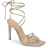 Juliet Holy Womens Lace Up Heeled Sandals Square Open Toe Stiletto Heels Strappy Summer Dressy Shoes