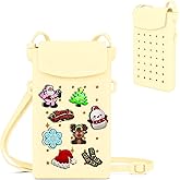 Silicone Crossbody Bag for Women and girls, Small Phone Purse with Adjustable Shoulder Strap, Magnetic Closure, with15 Christmas Charms, Stylish Phone Bag for Women's Daily Use, Christmas Stuffers