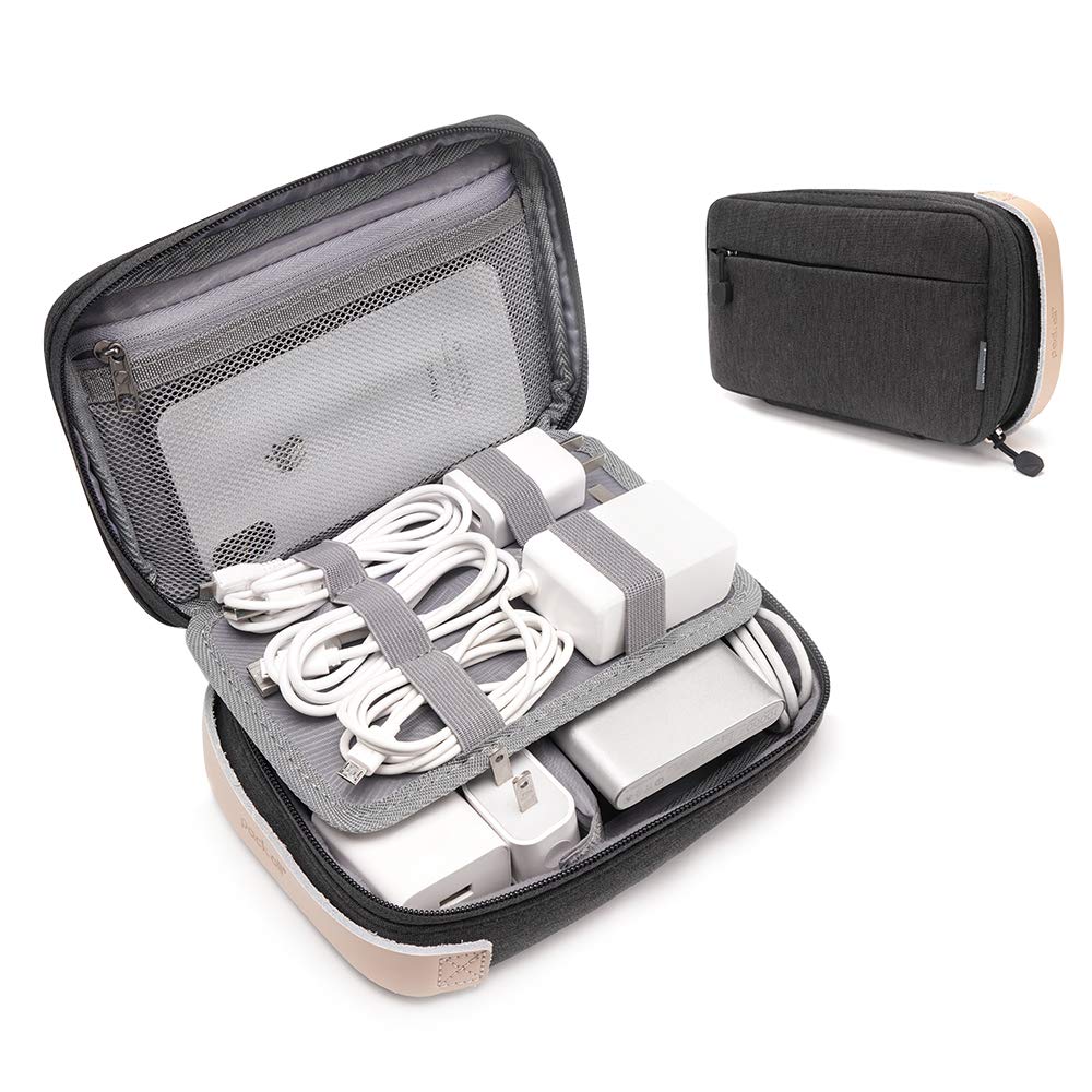 Photo 1 of pack all Electronic Organizer, Cable Organizer Bag, Cord Travel Organizer for Cables, Chargers, Phones, USB cords, SD Cards (Black)