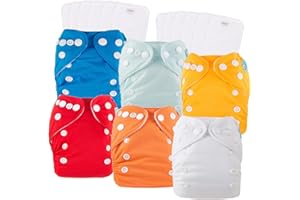 ALVABABY Newborn Cloth Diapers for Less Than 12 Pounds Boys Girls Reusable Adjustable Cloth Diaper Nappy 6 Pakcs Pocket with 