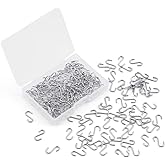 rhinocats Small S Hooks, Mini 100 Pack Stainless S Shaped Hooks, 14mm Length ，Heavy Duty for Hanging