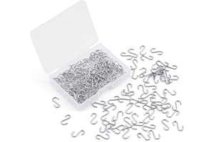 rhinocats Small S Hooks, Mini 100 Pack Stainless S Shaped Hooks, 14mm Length ，Heavy Duty for Hanging