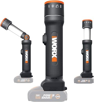 WX027.9 Lampada LED 4-in-1, 20 V, senza batteria e caricabatterie