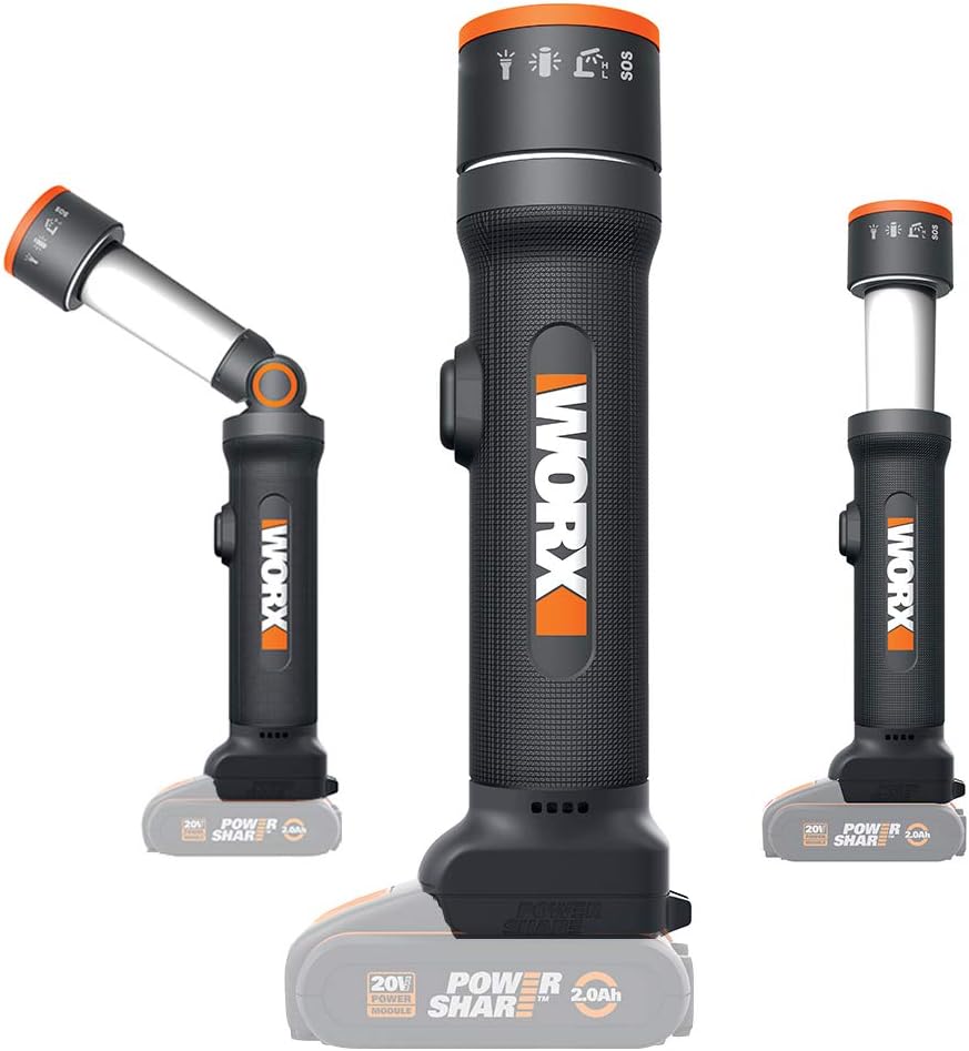 WORX WX027.9 20V LED Flashlight 4 Functions Telescopic Swivel Head - No Battery