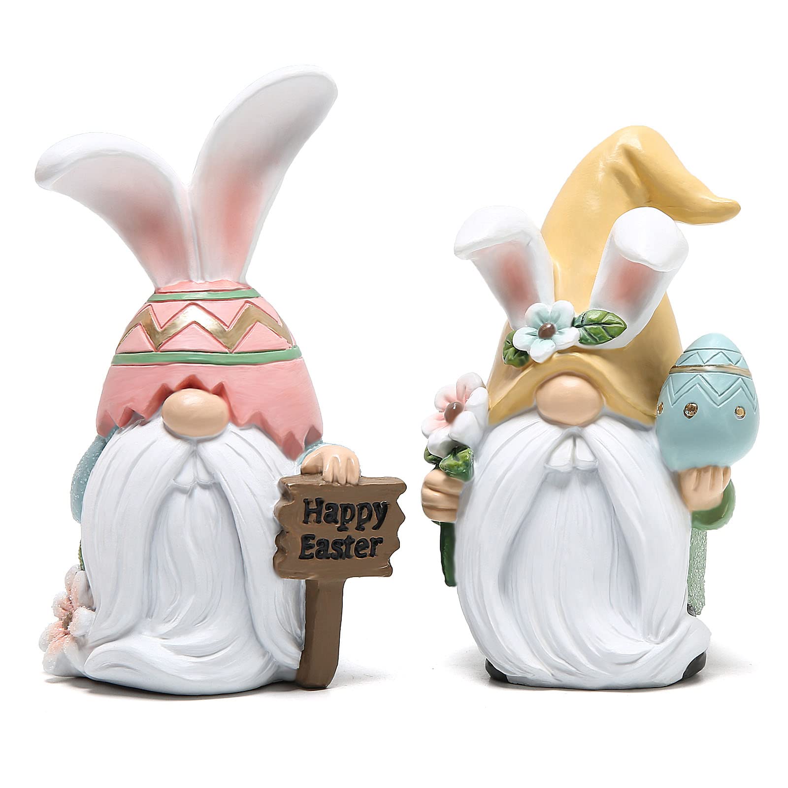 Photo 1 of *ONLY 1* Hodao 1 Pack Easter Decorations Easter Gnomes Decor Resin Easter Bunny Doll Decoration Home Ornaments Table Decor Valentines Gnomes Resin Decor Gifts (Suit Gnome)