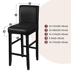 YISUN Bar Stool Covers, Stretch Waterproof PU Bar