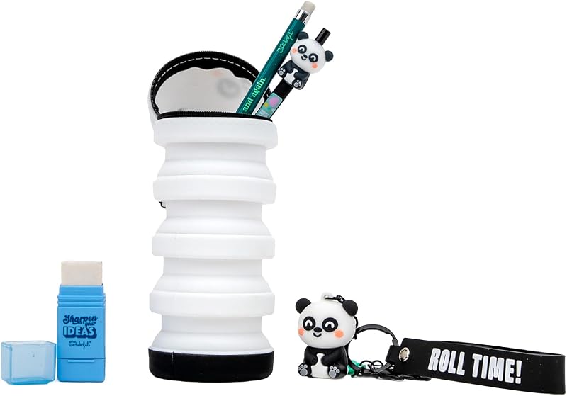 Pack Back to School Panda - Federmäppchen, 3D-Stift, Schlüsselanhänger, Anspitzer und Endlosstift