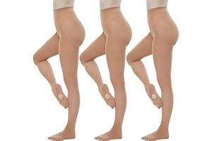 MANZI Dance Tights for Women Solid Color Ballet Tights Comfortable Convertible Opaque Tights Pack of 3