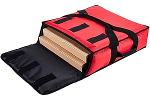 YOPRAL Insulated Pizza Bag Thermal Pizza & Food Delivery Bags Commercial Professional Warmer Carrier Pizza Boxes Moisture Free for 2-16" or 2-18"(Red)