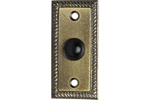 Skandh Iron Doorbell Chime Push Button Antique Brass Powder Coated Vintage Decorative Door Bell with Easy Installation 3.1" X