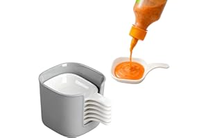 7 Pcs Dipping Sauce Plate, Soy Sauce Dish with Handle, Condiment Tray for Ketchup, Barbecue Space-Saving