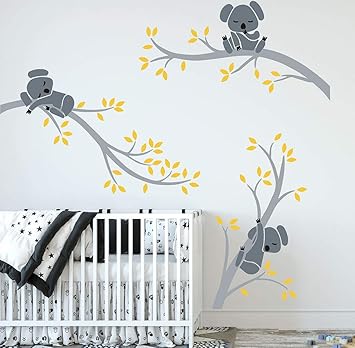 Amazon Com Luckkyy Three Koalas Tree Branches Wall Decal Wall