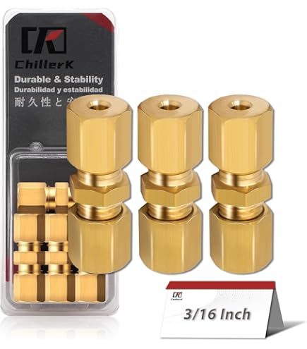 Amazon.com: AGS Automotive Solutions Brass Compression Union, 3/16