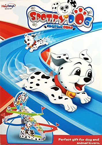 Haktoys Dalmatian Spotty Dog Chasing Game Playful and Educational Set - Improved Version Playset with Flashing Lights